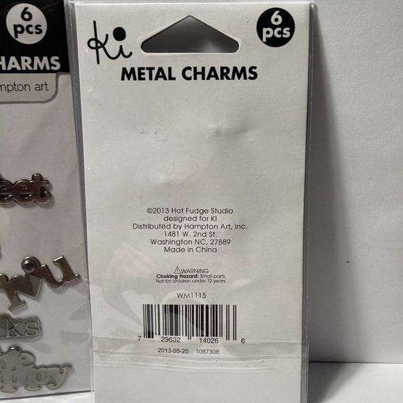 Metal Charms Paper Crafts Card Making Scrapbook Words Smile Thanks Sweet Happy - Picture 5 of 11